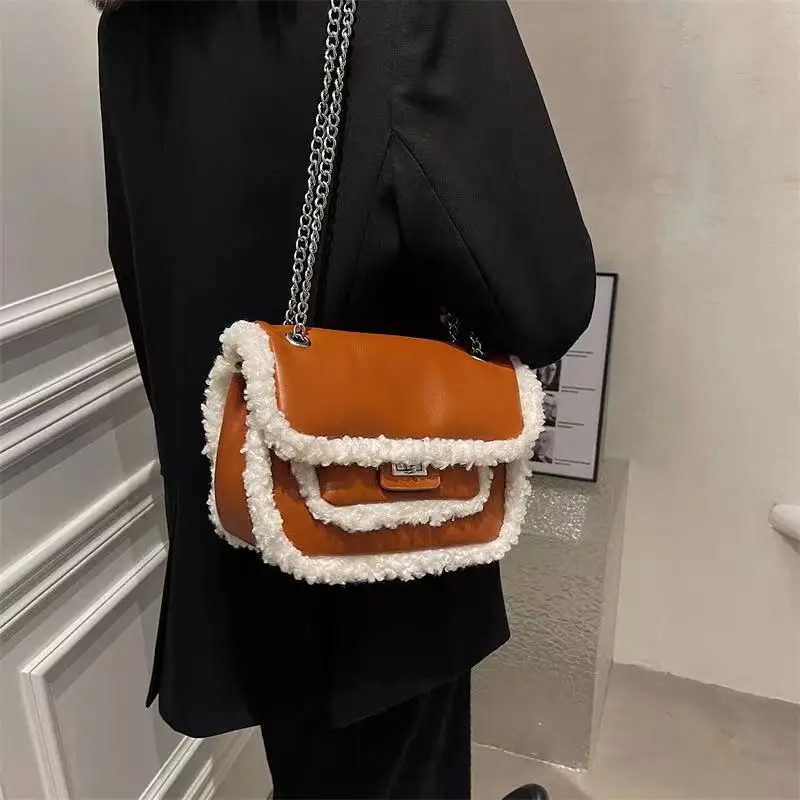 

Women Square Handbag 2021 New High Quality Pu Leather Designer Crossbody Bags Chain Shoulder Messenger Bag