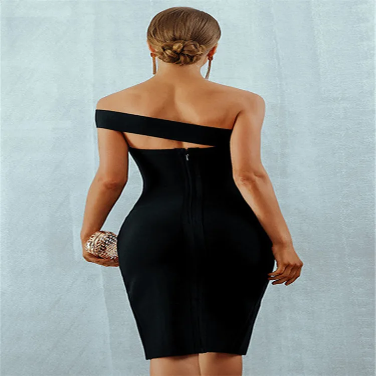 Белое черное короткое коктейльное платье на одно плечо vestidos coctel 2020