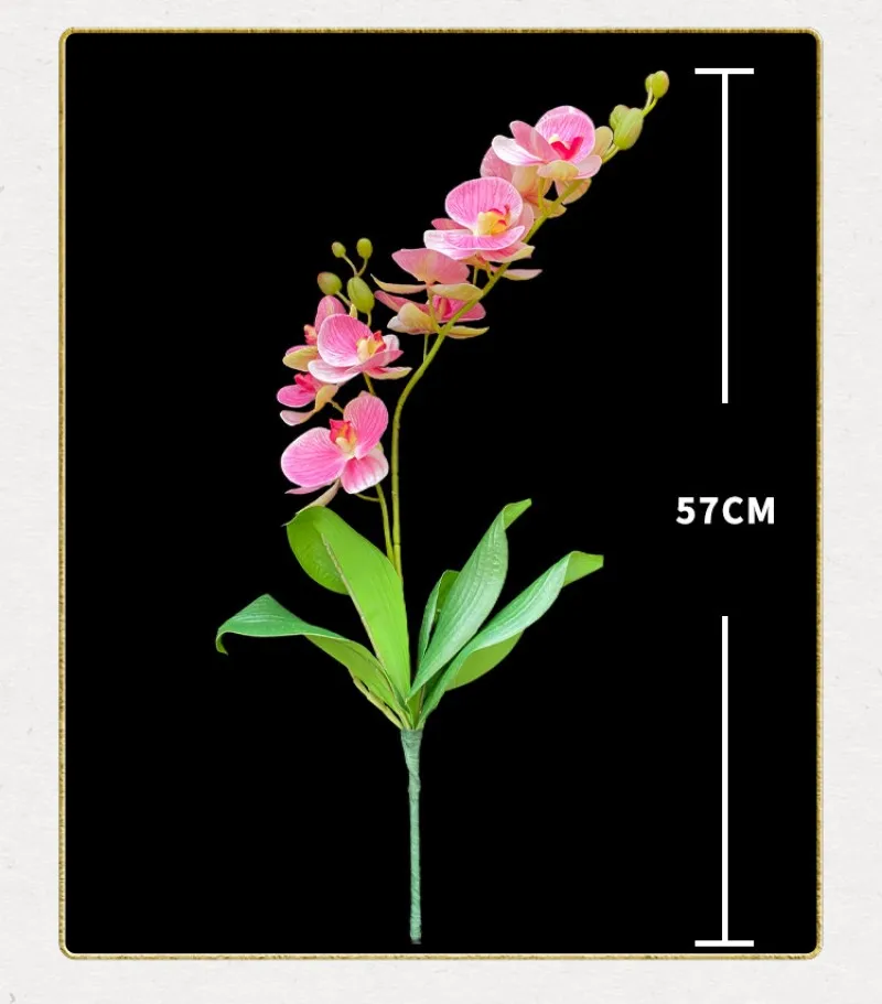 

2 Stem 12 Heads Real Touch Latex Artificial Moth Orchid Artificial Flowers With leaves For Wedding Festival Decoration Butterfly
