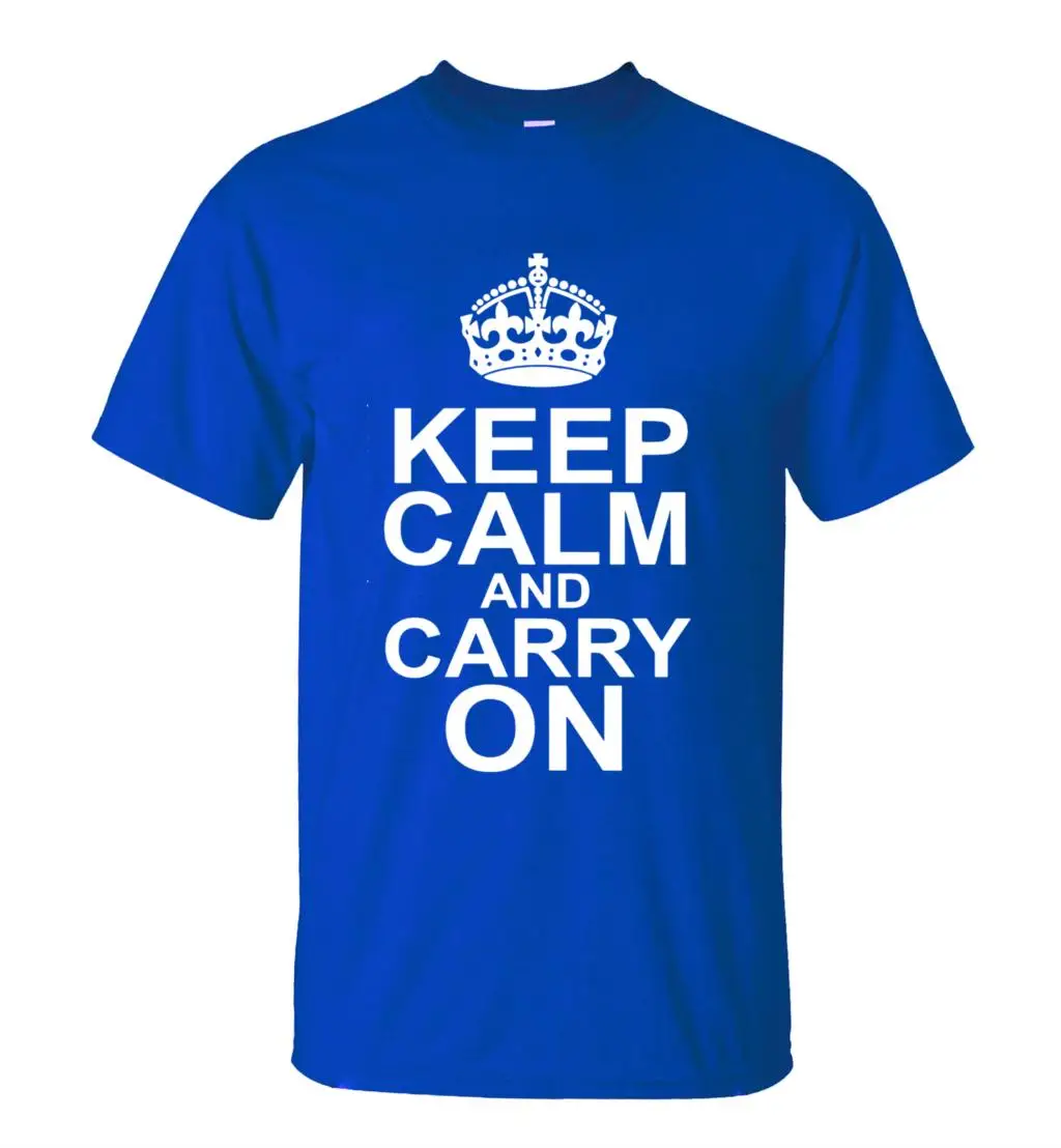 T Shirt Keep Calm And Carry On Tshirt Letters Printed Men Shirts Summer Black White Cotton Tee T-Shirt Mens Tops Tees Tshirts | Мужская