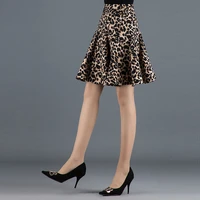 new 2022 autumn winter women vintage leopard printzebra pattern pleated skirts high waist midi skirt size s 3xl y90