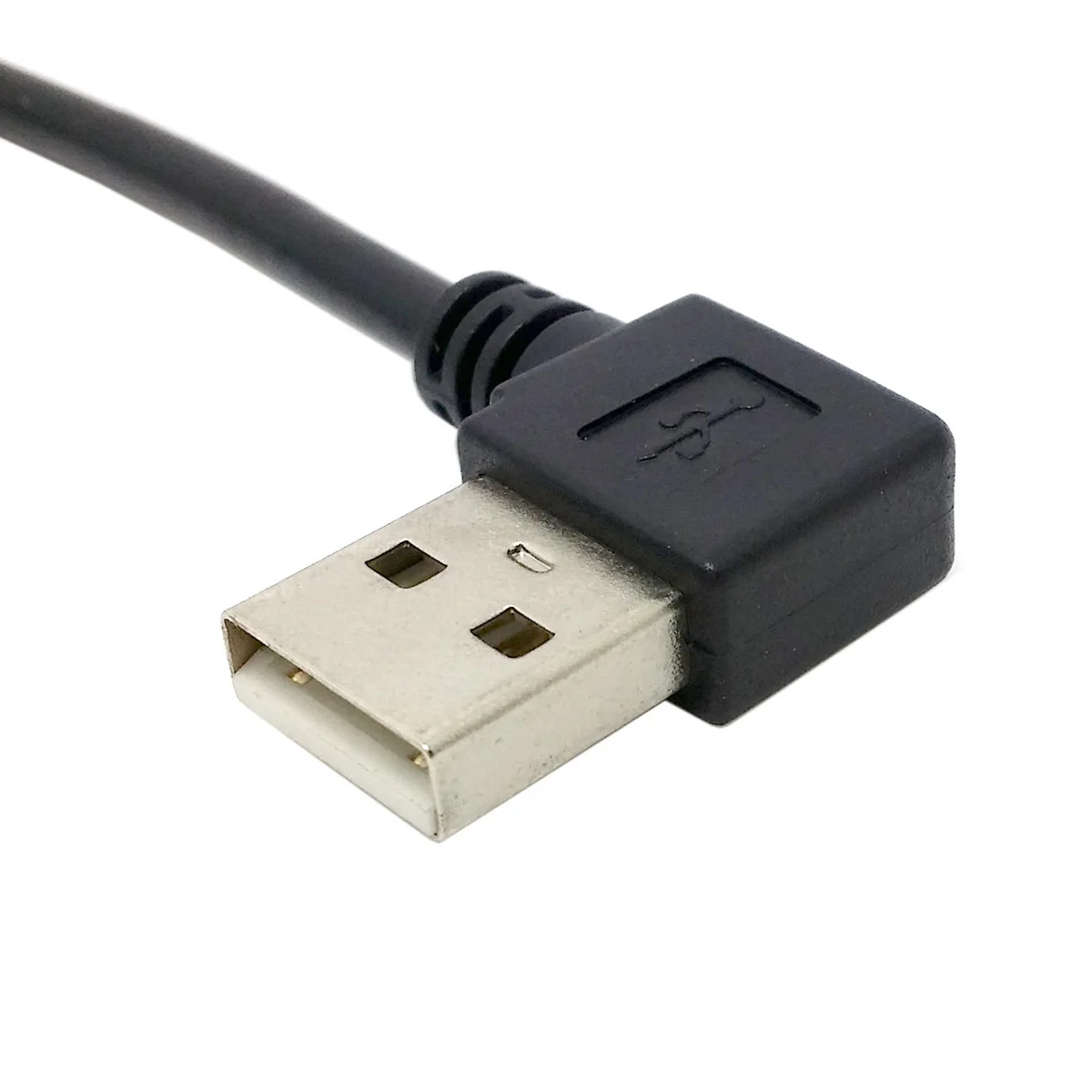 USB 2.0 A Male Left Angled 90 Degree to USB Mini B Male Data Cable 50cm Black