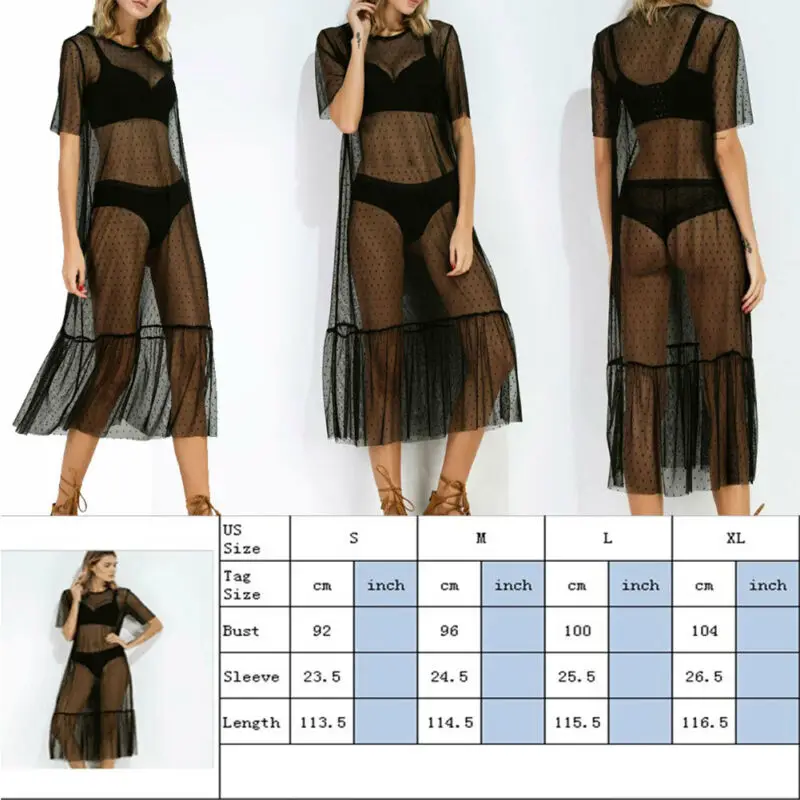 Очаровательное женское черное Сетчатое платье миди из сетчатой ткани прозрачное