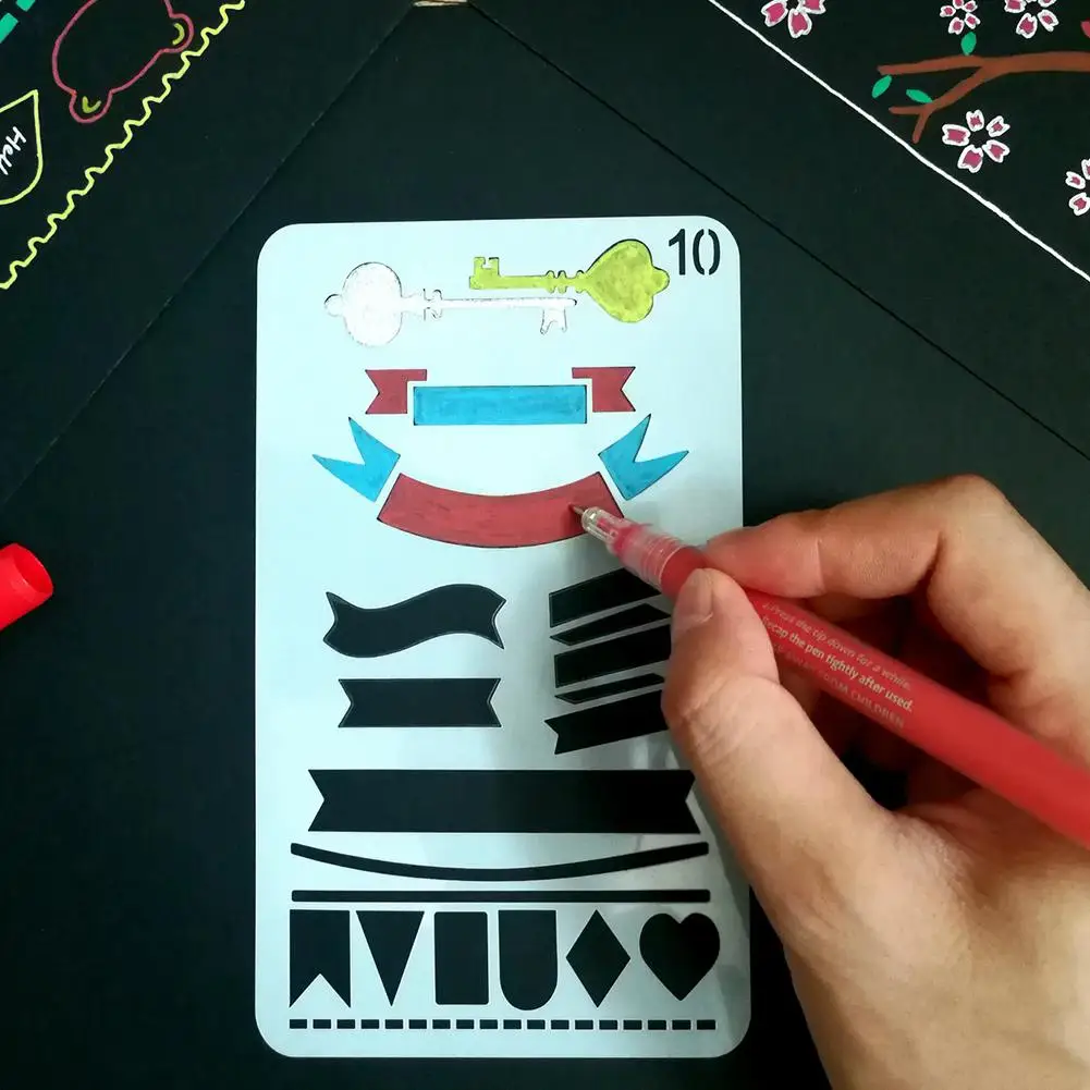 12 шт. № 1-12 шаблон для рисования Детские граффити Рисование DIY альбом скрапбукинга