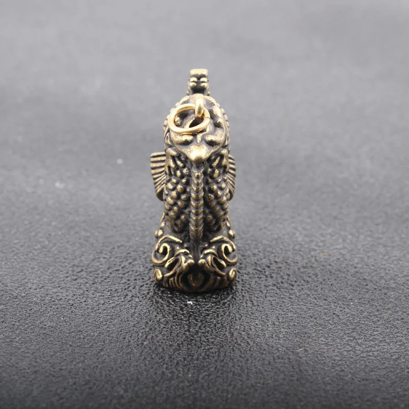 Античная Медная подвеска в виде головы дракона рыбы тела удачи мужской брелок