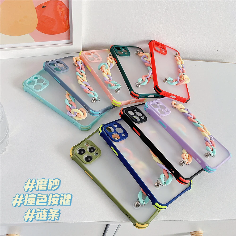 phone case for xiaomi redmi note 9 pro 10 10s 9s 9c 9a 9t 8 8t 8a 10t case 3d wrist chain shockproof transparent soft back cover free global shipping