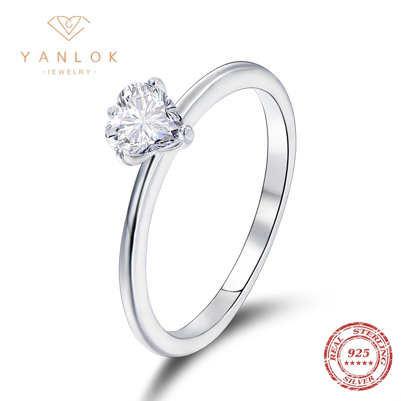 

Кольцо женское из серебра 925 пробы, сверкающее Сердце Любви пробы