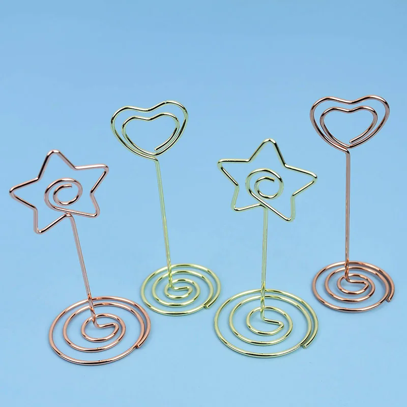 5 шт. вечерние Декор провода фото рамка-держатель розового цвета: золотистый