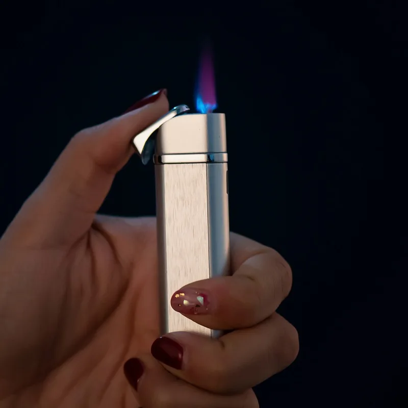 Газовая зажигалка бутан турбо Зажигалка металлическая сигарета Электронная