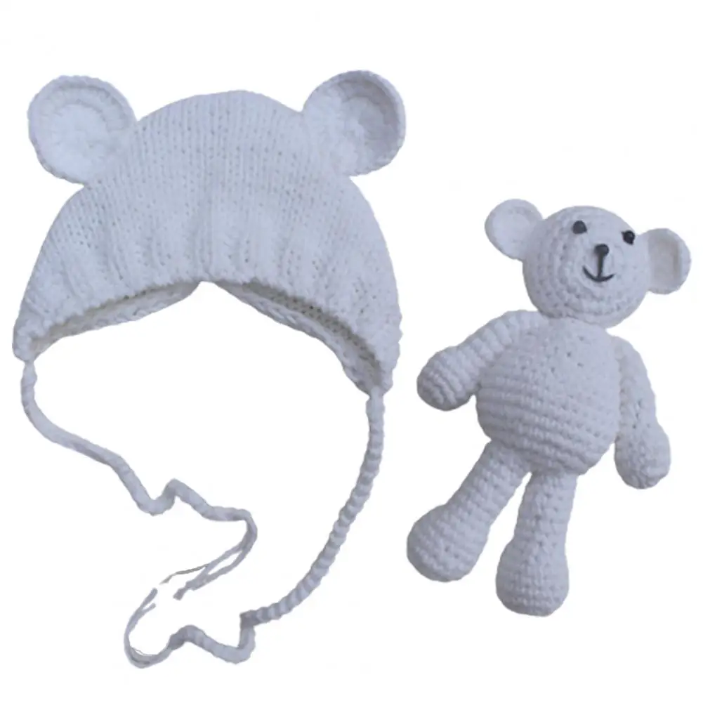 Sombrero de oso conejito para beb&eacute;, gorro infantil c&aacute;lido a la moda, accesorio de fotograf&iacute;a para reci&eacute;n nacidos, accesorios de fotograf&iacute;a para reci&eacute;n nacidos, regalos para beb&eacute;s-2