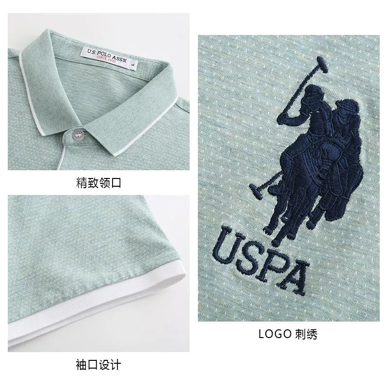 Новинка летняя мужская футболка Uspolo Assn модная Трехцветная деловая свободная
