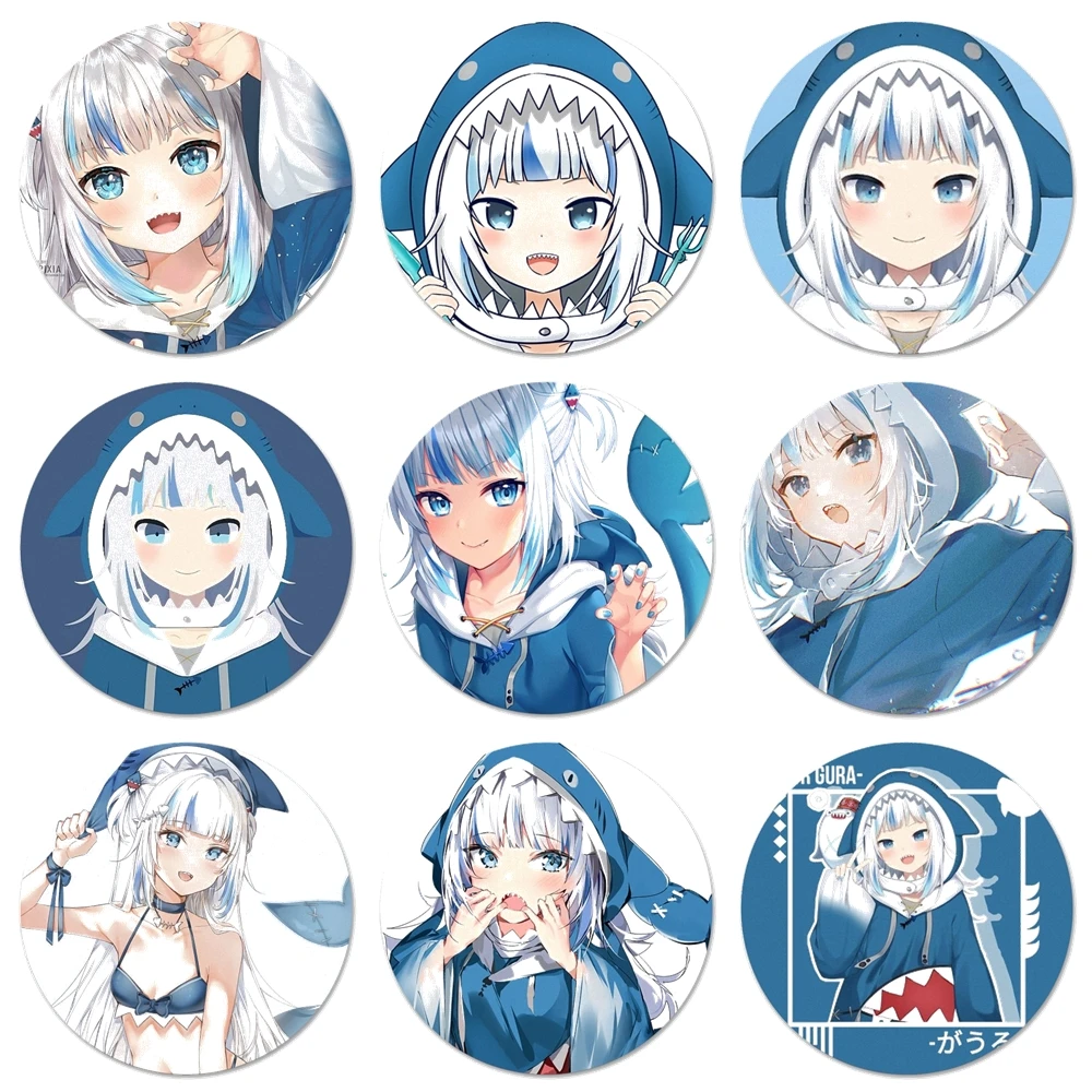 

58mm anime Hololive Usada Pekora gawr gura Badge Brooch Pin Accessories For Clothes Backpack Decoration gift