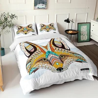 bohemian style duvet cover fox design double bedspread with pillowcases creative print bedroom decor