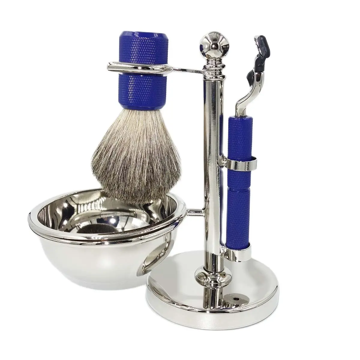 

Luxury Shaving and Hair Removal Natural Badger Beard Brush Barber Tools with Mach 3 Razor for Men Original Gift