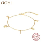 Браслеты ROXI INS с маленькой подвеской в виде звезды клевера для женщин и девушек, Подарочные Золотыесеребряные браслеты, серебро 925 пробы, ювелирные браслеты