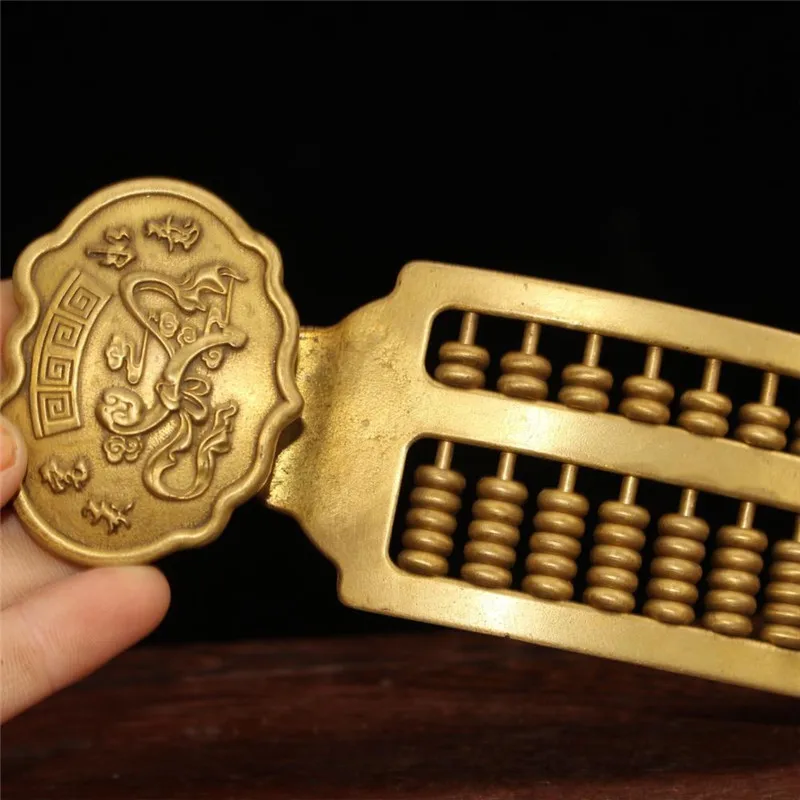 Китайская старая медная статуя счеты из чистой меди |