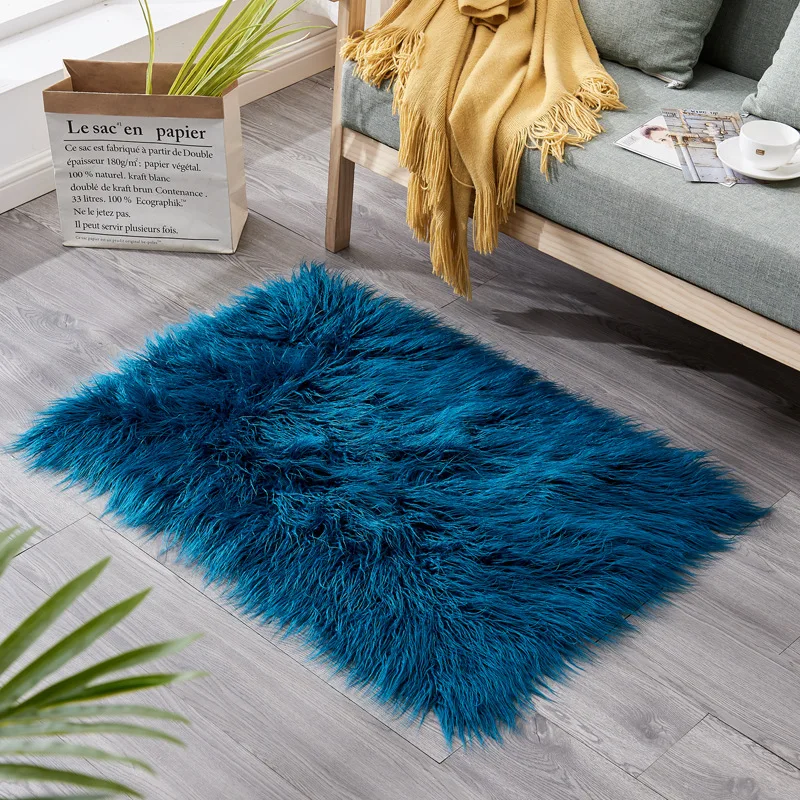 Искусственный шерстяной ковер для спальни декоративные меховые коврики из
