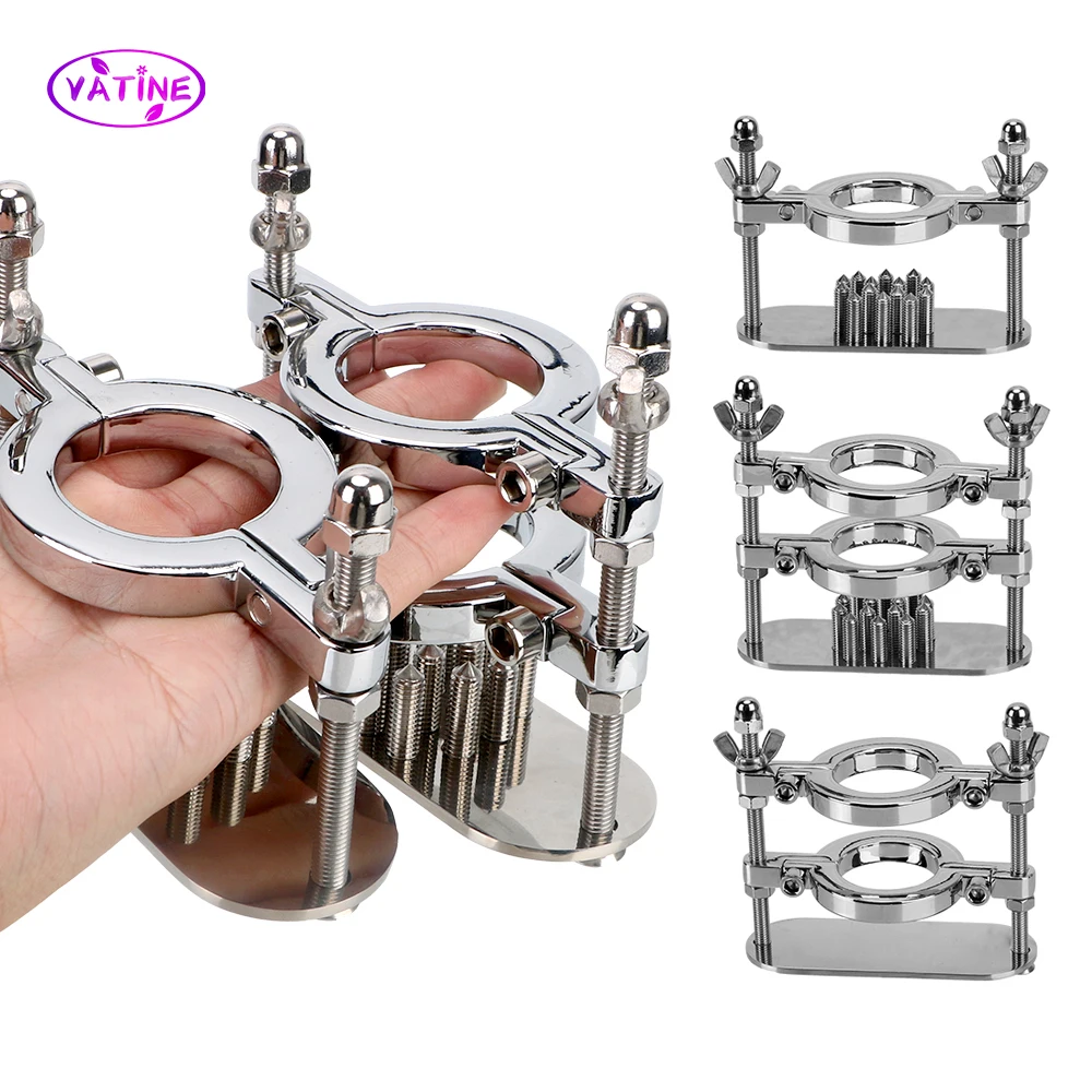 

Sexy Rivet Squeezer Scrotum Lock Penis Ring For Men Cock Stretcher Chastity Cage Male Masturbator Sex Toys Adult Bondage Erotic