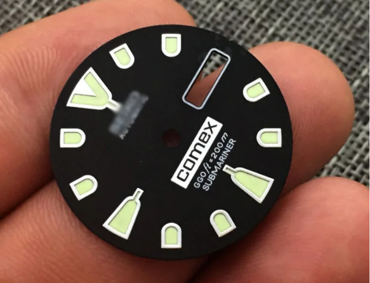 

For NH35 Watch Movement 28.5MM C3 Green Luminous Watch Dial Bezel Repair Part