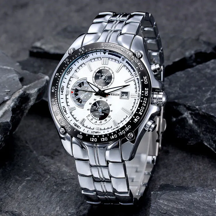 

Модные повседневные мужские часы бренда CURREN Спортивные кварцевые наручные часы с большим циферблатом водонепроницаемые стальные часы Relogio...