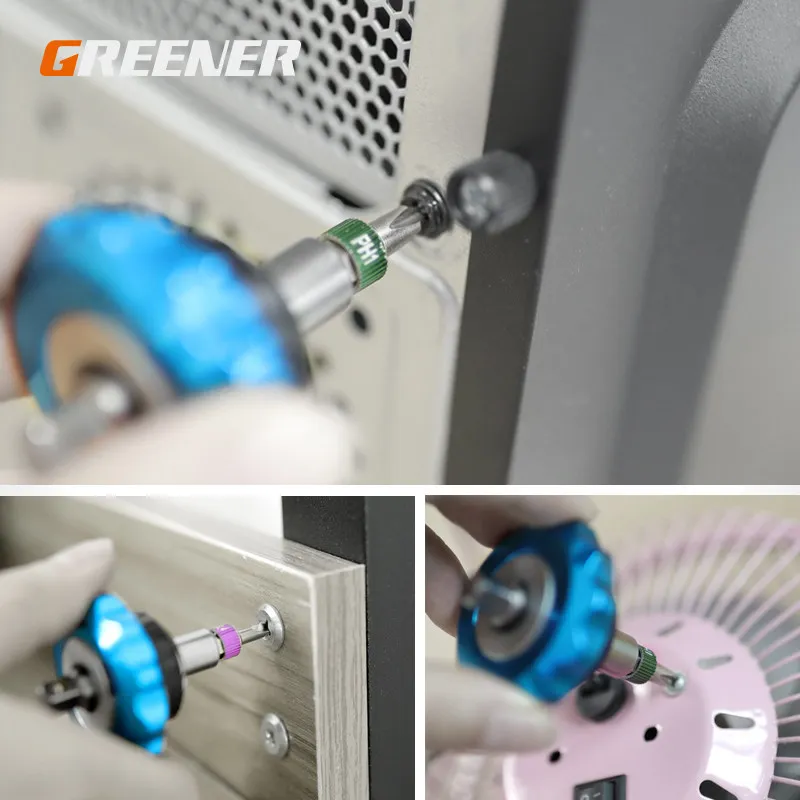 

15Pcs GREENER Multifunctional Electric Strong Magnetic Screwdriver Bits Lengthen Phillips Slotted Hex Inner Hexagon Trox Shape