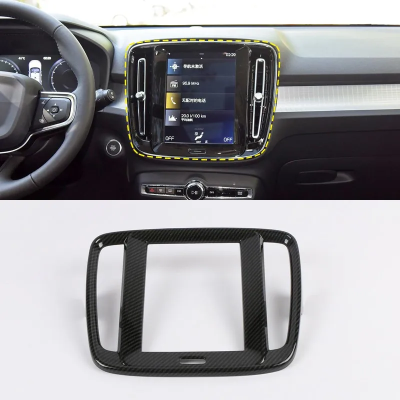 Console Carbon Fiber Для Volvo XC40 ABS автомобильный Стайлинг интерьер верхняя боковая консоль приборная панель навигация вентиляционное отверстие выход крышка планки - Название цвета: Console Carbon Fiber