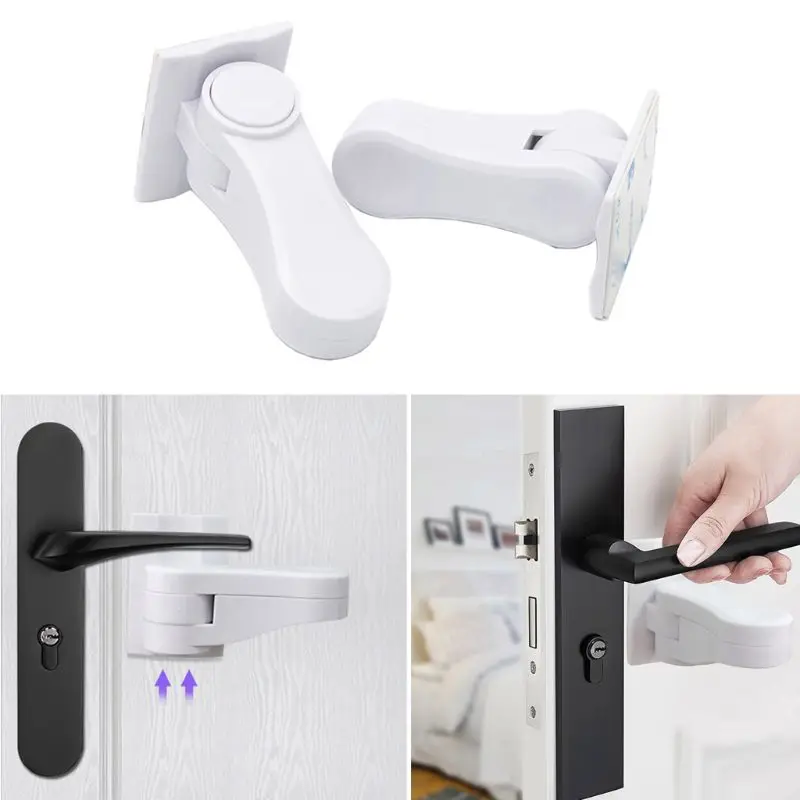 2 пары в упаковке Детские Безопасность замок двери рычаг блокировки розеток клей