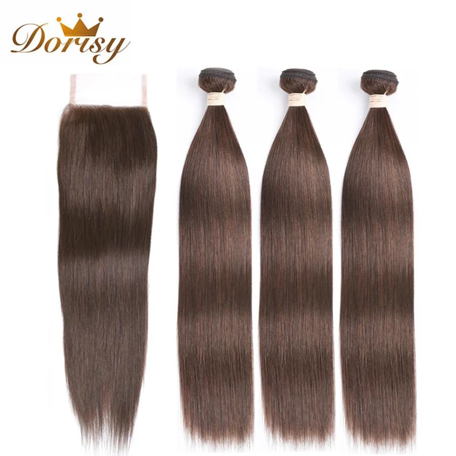 Пряди из перуанских волос коричневый светильник прямые человеческие волосы с