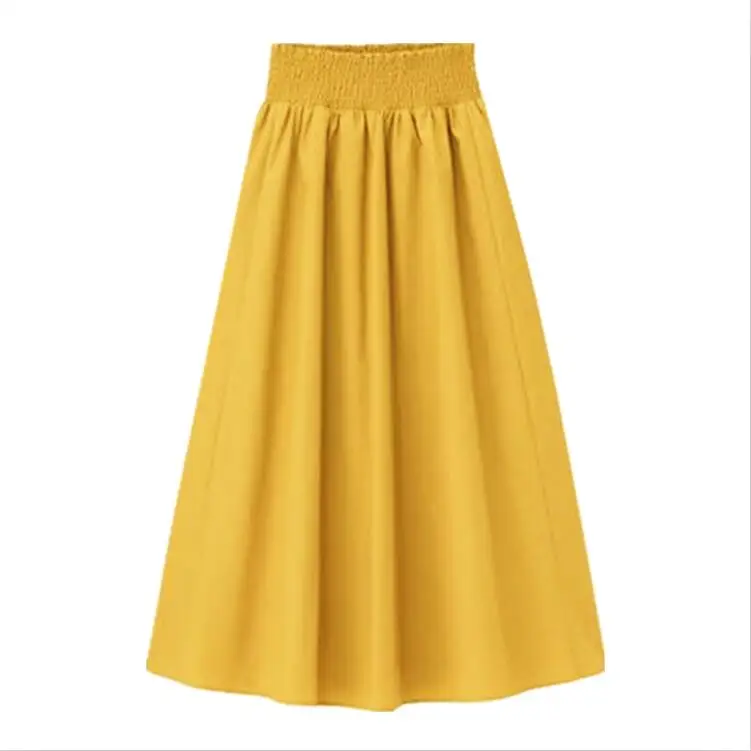 Золотой New Spring Autunm Elegant maxi long Skirts Womens Office Skirt Cotton linen plus size 5XL 6XL 7XL elegant skirts - Цвет: Золотой