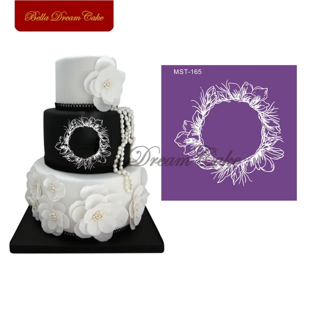 

Цветочные кольца, сетчатые трафареты, рамка, дизайн, Женская ткань, форма для торта, инструмент для украшения тортов, жаростойкая посуда