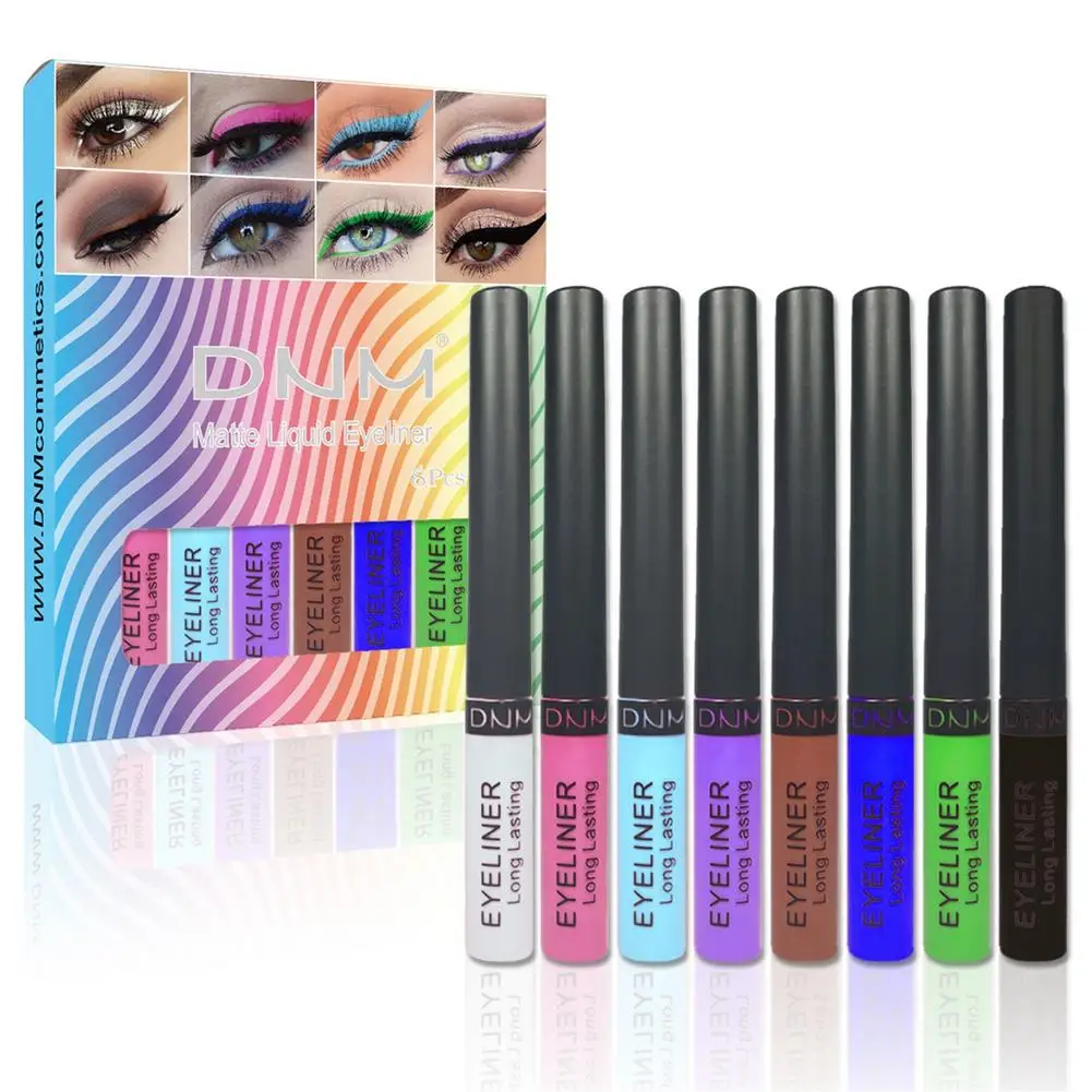 

Waterproof Color Liquid Eyeliner Pen Longlasting Makeup Kit 8 Colors,Colorful Eye Liner