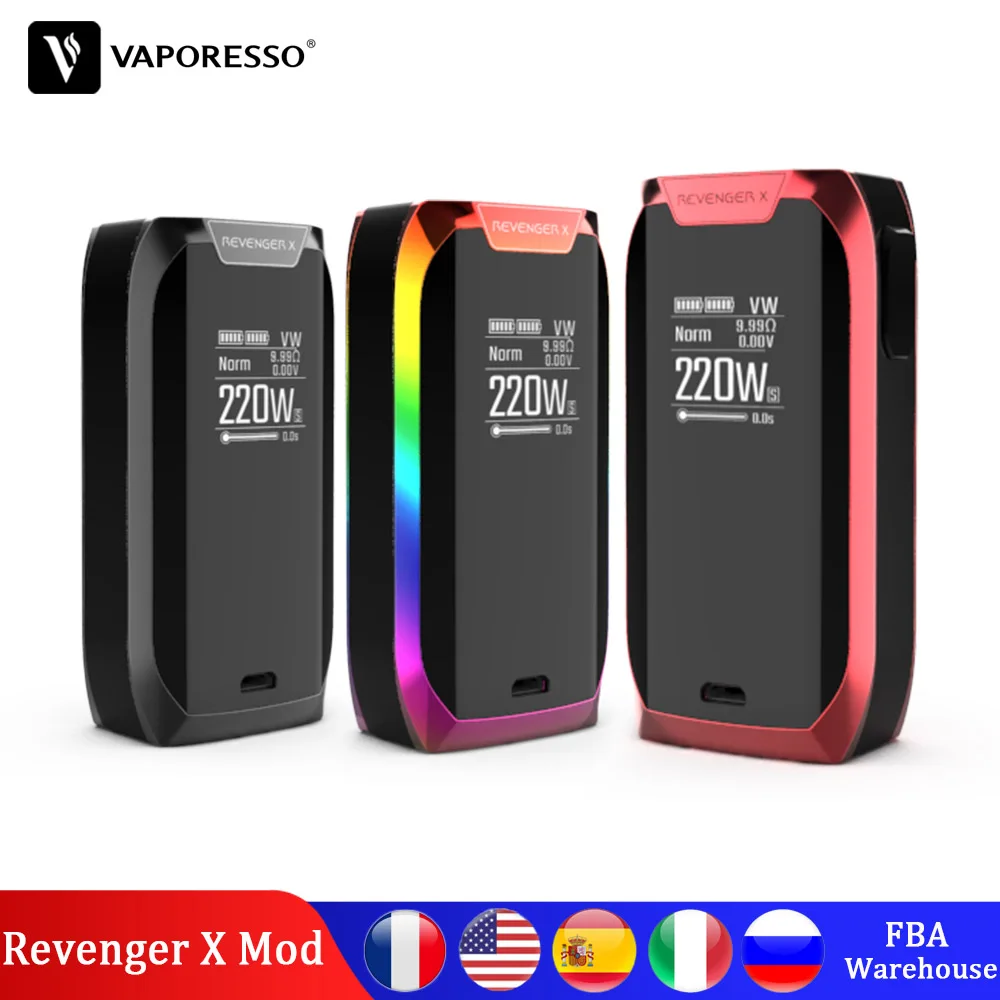 Оригинальный Vaporesso 220W Revenger X Box вейп мод с NRG SKRR S VECO VM Tank атомайзер GT EUC Coil Core