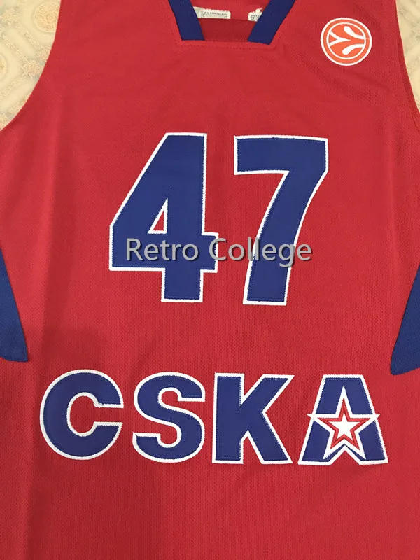 

Throwback #47 Andrei Kirilenko CSKA MOSCO Rare Basketball Jersey Stitched Custom Any Number Name jerseys