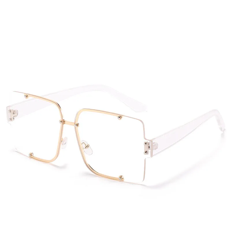 

Trend Sunglasses For Women Fashion Lunette Men Semi-less Eyeglasses Brand Designer Sun Glasses Oculos Feminino lunette Gafas