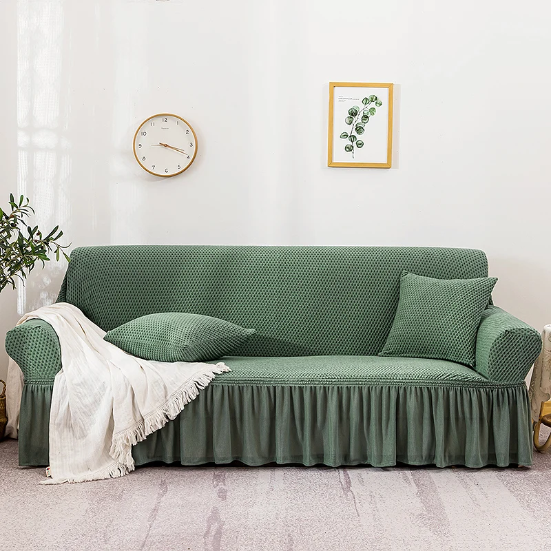 

1/2/3/4 Seater All-inclusive Solid Color Bubble Cloth Sofa Cover Morden Simple For Living Room Elastic Couch Slipcover