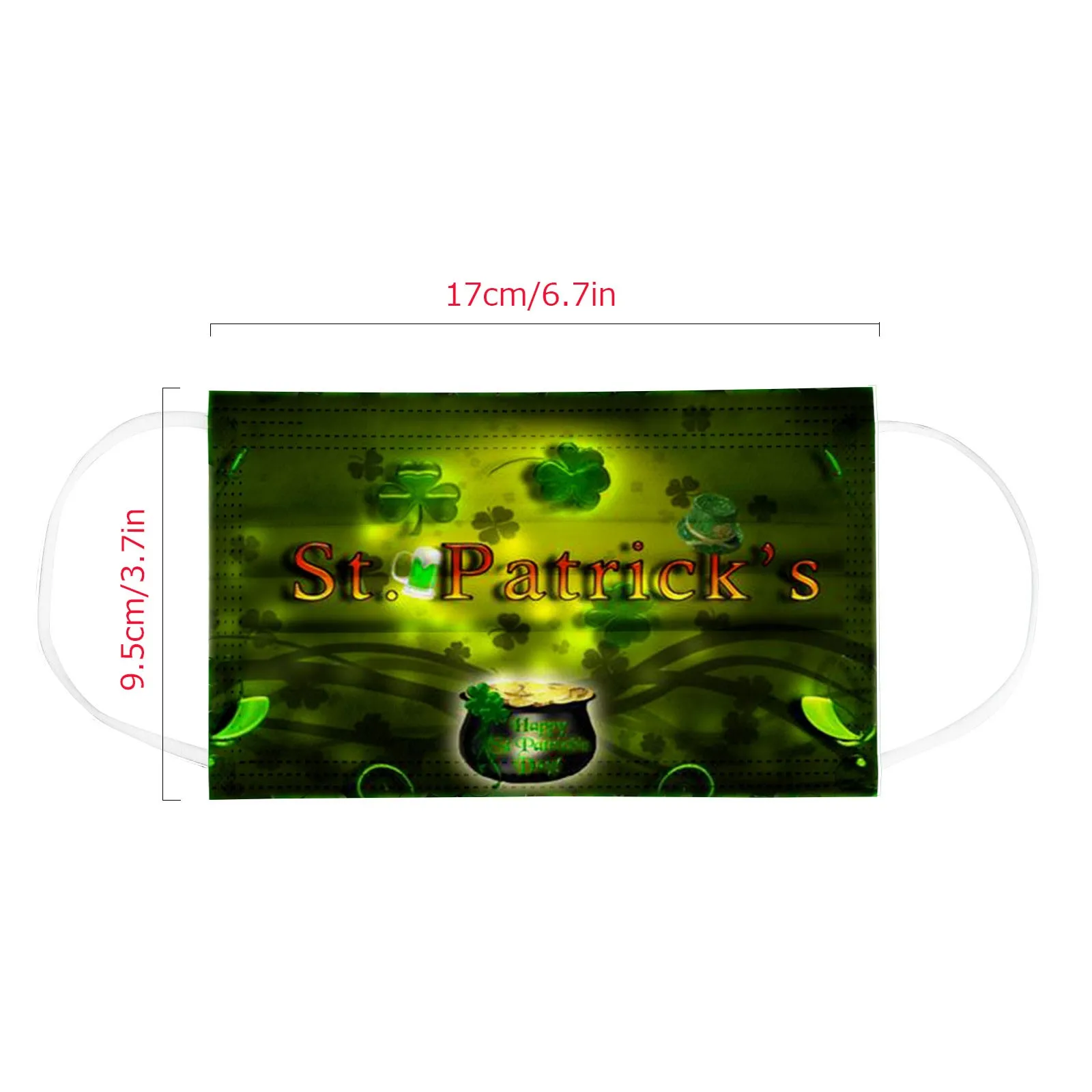 

10/20/30/40/50/100PCS St. Patrick's Day Adult Disposable Face Mask 3ply Earloop Mask For Face Mascarilla 3 Capas Adult Face Mask