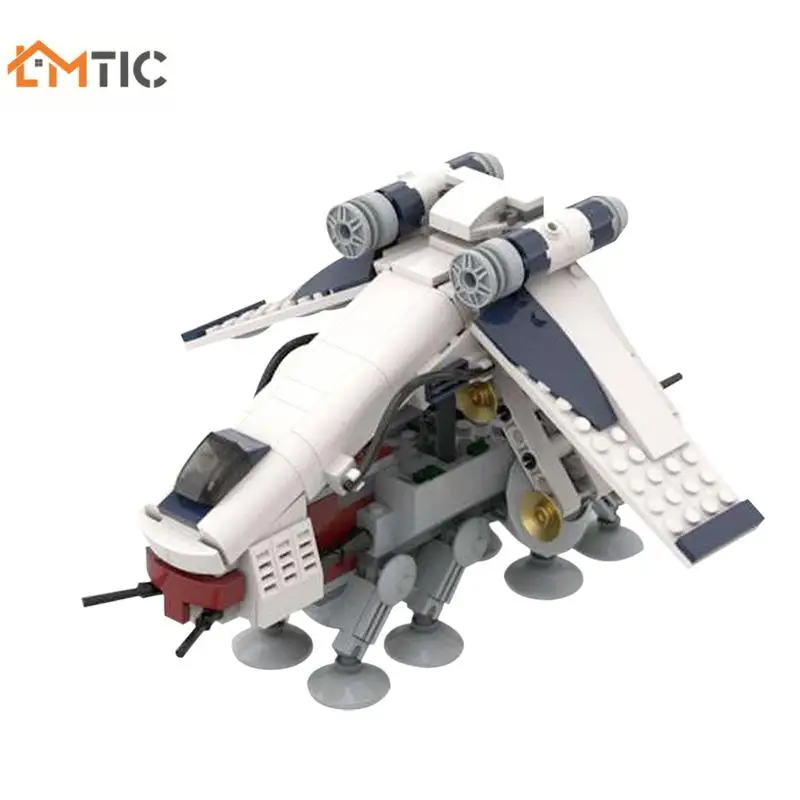 

Stars Plan Series Republic AT-OT Walker Space Wars Gunship Mini Model MOC Building Blocks Bricks Toys Christmas Gift For Kids