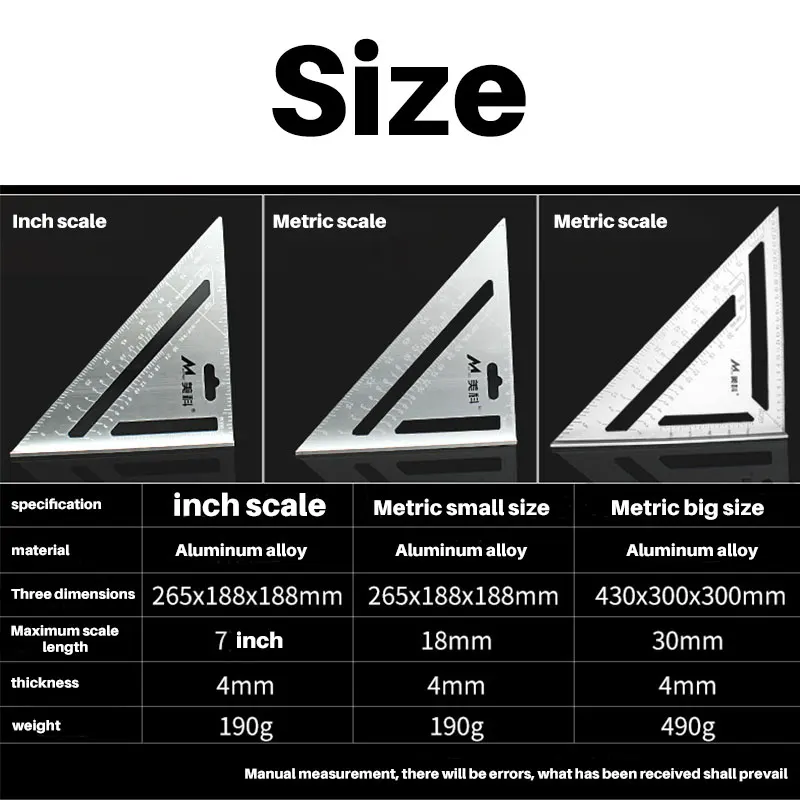 Треугольная линейка для столярных работ 7 дюймов 18/30 см | Инструменты