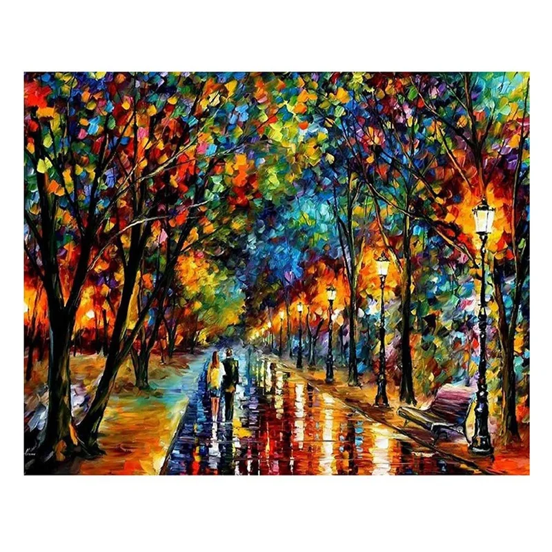 

Adult Paint By Number Kits On Canvas 16X20 Inch DIY Acrylic Painting Kit For Kids & Adults Beginner - Rain Street