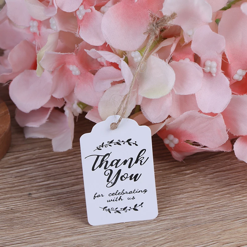 Крафт-бумага ярлыки для подарков спасибо празднования с нами Бумага теги Baby Shower