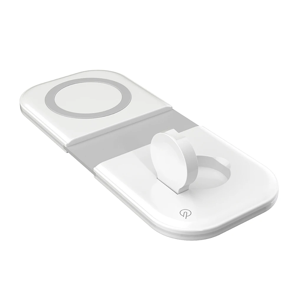 

15W Magsafe Duo Charger Pad with Led Light For iPhone 8/11/12 Magnetic Dual Folding Qi Wireless Charger Stand For iWatch Airpods