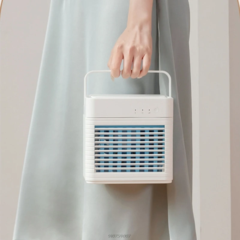 

Portable Air Conditioner Cooler Noiseless Evaporative Air Fan USB Rechargeable Desk Fan with 3 Speeds Cooler Humidifier Dropship
