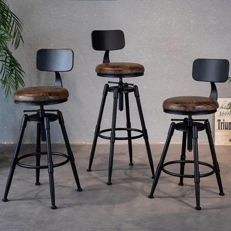 Барный стул современный простой металлический дизайн вращающийся барный