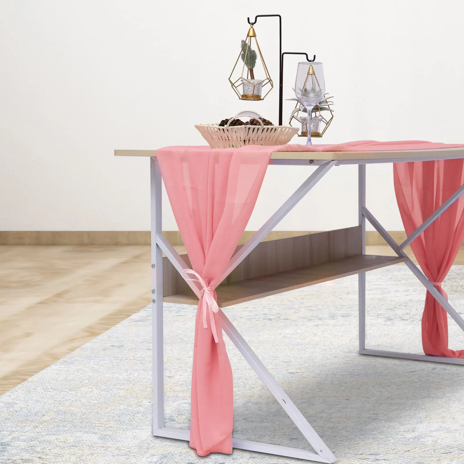 

Chiffon Table Runner Style Table Flag Pure Color Table Decoration Decorative Runner Household Tea Wedding Party Table Decor