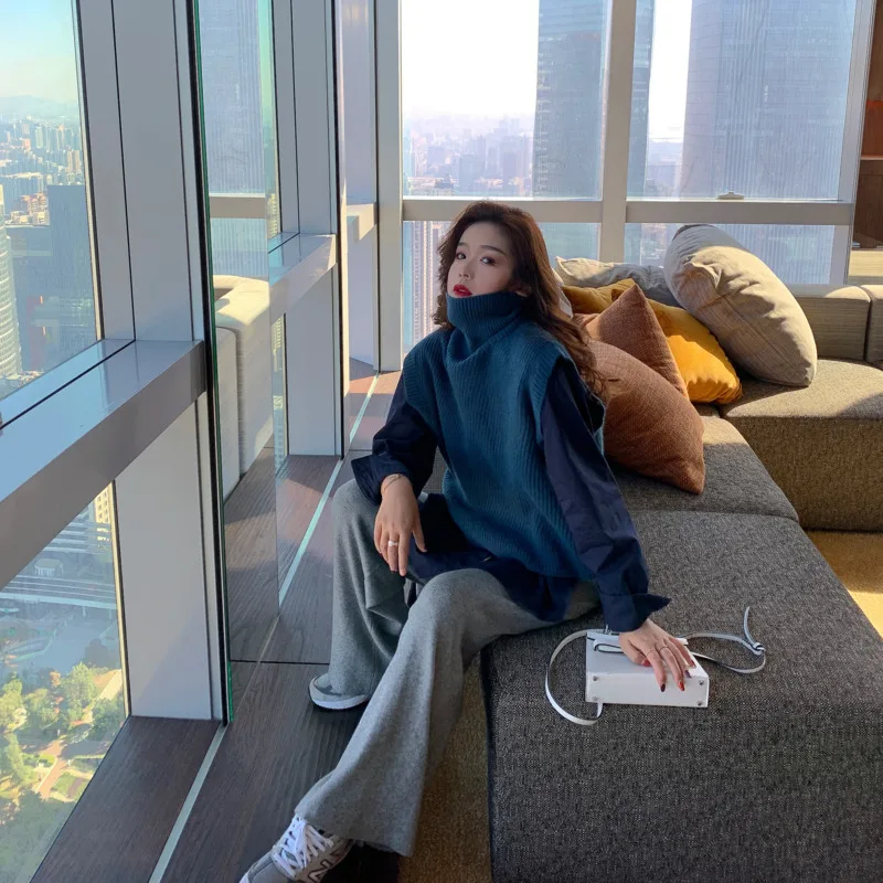 Весна Осень 2020 новая Корейская версия однотонной рубашки с длинными рукавами