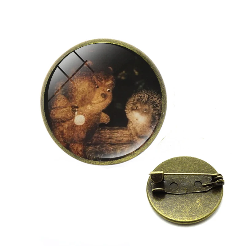 Милые животные Ежик женские броши на булавках Мужская стеклянная брошь модные