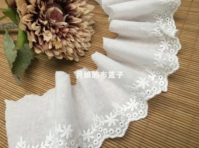 3 метра белая хлопчатобумажная кружевная ткань с отделкой для костюма | Дом и сад