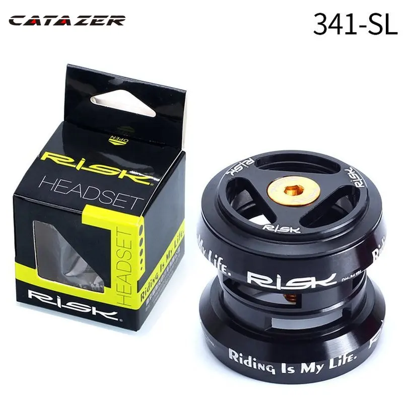 

RISK 34mm Bicycle External Headset MTB Road Bike 28.6mm (1 1/8") Straight Steerer Headsets Sealed Cartridge Bearings Gift