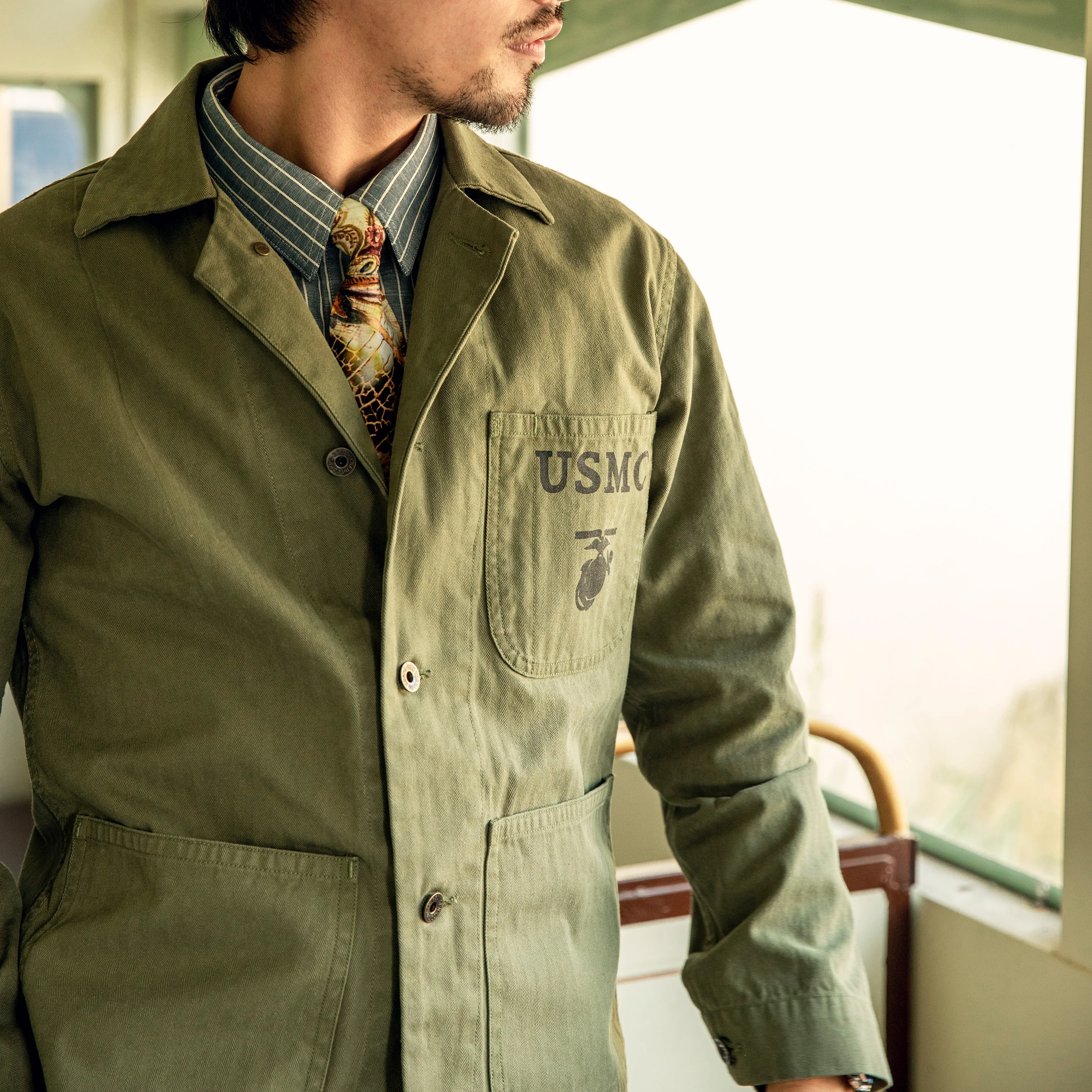 

RTP41 Big Size Vintage Loose Fitting Cotton Fabric US Army P41 Jacket