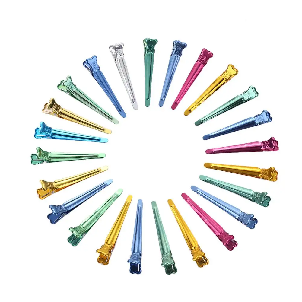 

50pcs Colorful Single Prong Alligator Hair Clips Aluminum Metal Flat Hairpins Women Hair Styling Tools Hairdressing Barrettes